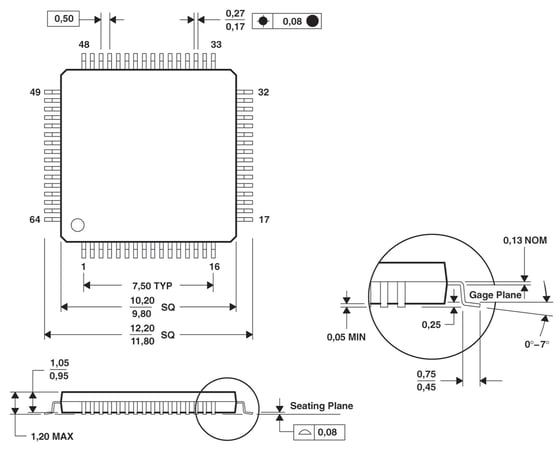 Physical Dimensions, 56-pin VQFN Package