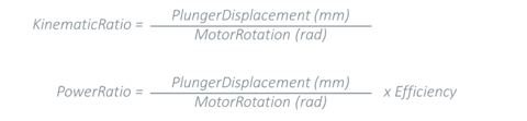 Single translation ratio and efficiency value