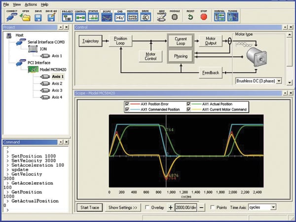 Pro-Motion Screenshot of desired and actual position