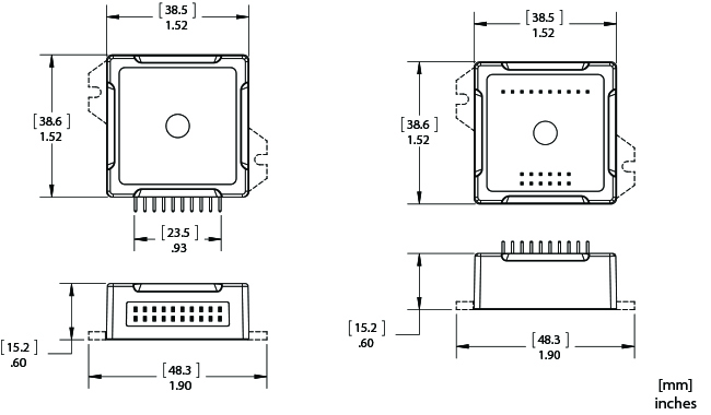 Mechanical drawing of solderable amplifier